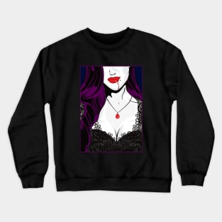 Halloween Vampire Pop Art Girl Crewneck Sweatshirt